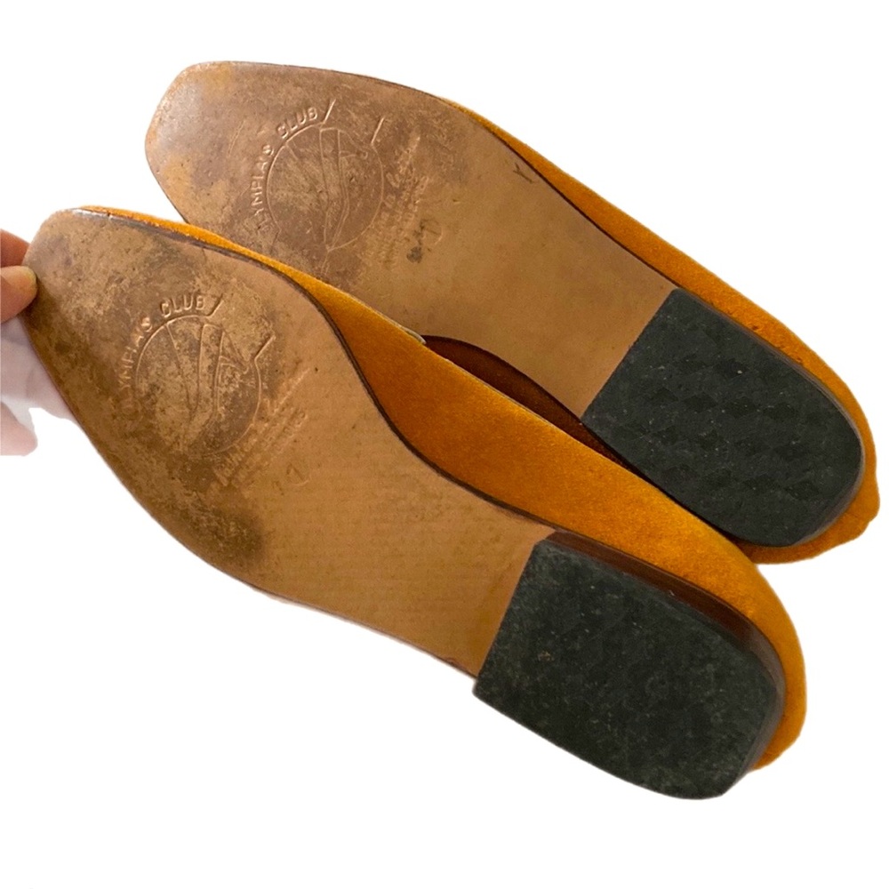 Vintage STUDIO OLYMPIA ochre genuine suede Loafers slip-on shoes. - Picture 11 of 15